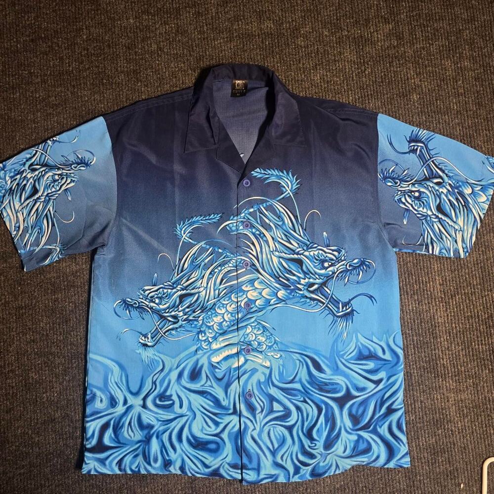 All over print Dragon button up by Chite Apperal - image 1